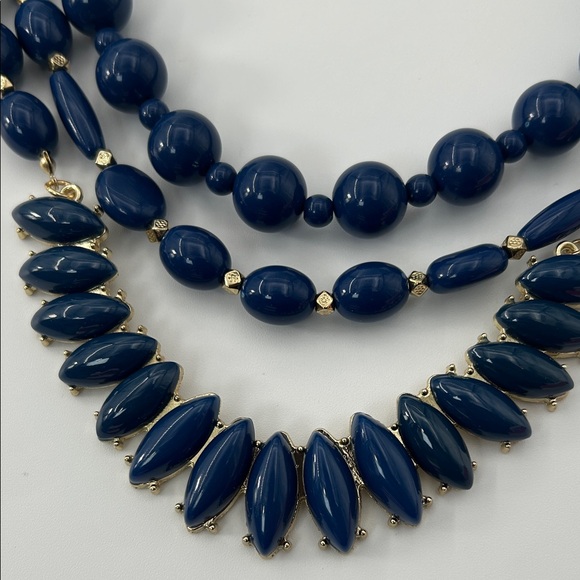 Fashion Jewelry Navy and Gold Beaded Necklace - Picture 3 of 16